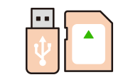USBメモリ、各種SDカード、メモリカード